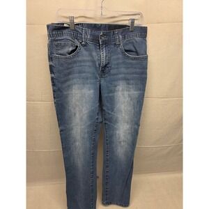 Axel Slim Straight Mens Blue Jeans‎ Medium Wash Denim W32 L32 Stretch